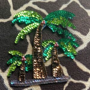 Vintage 80’s Sequin Palm Trees  Appliqué